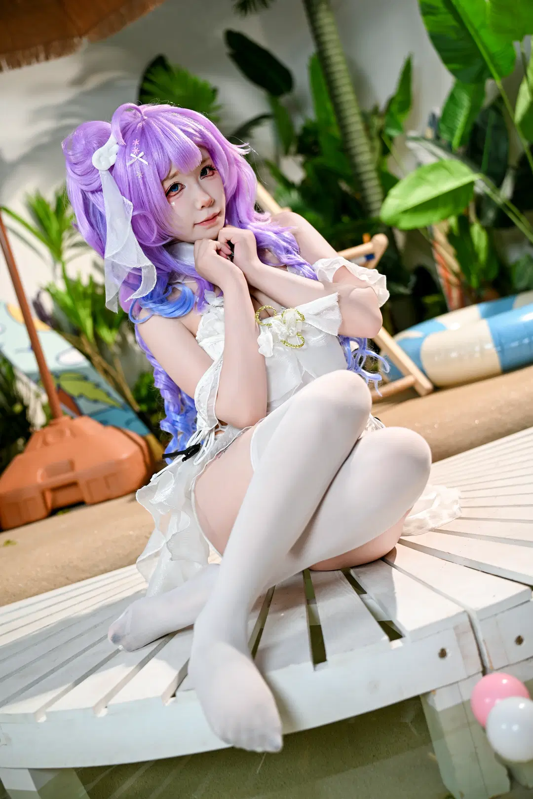 【独角兽cos】碧蓝航线独角兽的夏日海滩白色泳装 - 朝三暮四 - 第3张