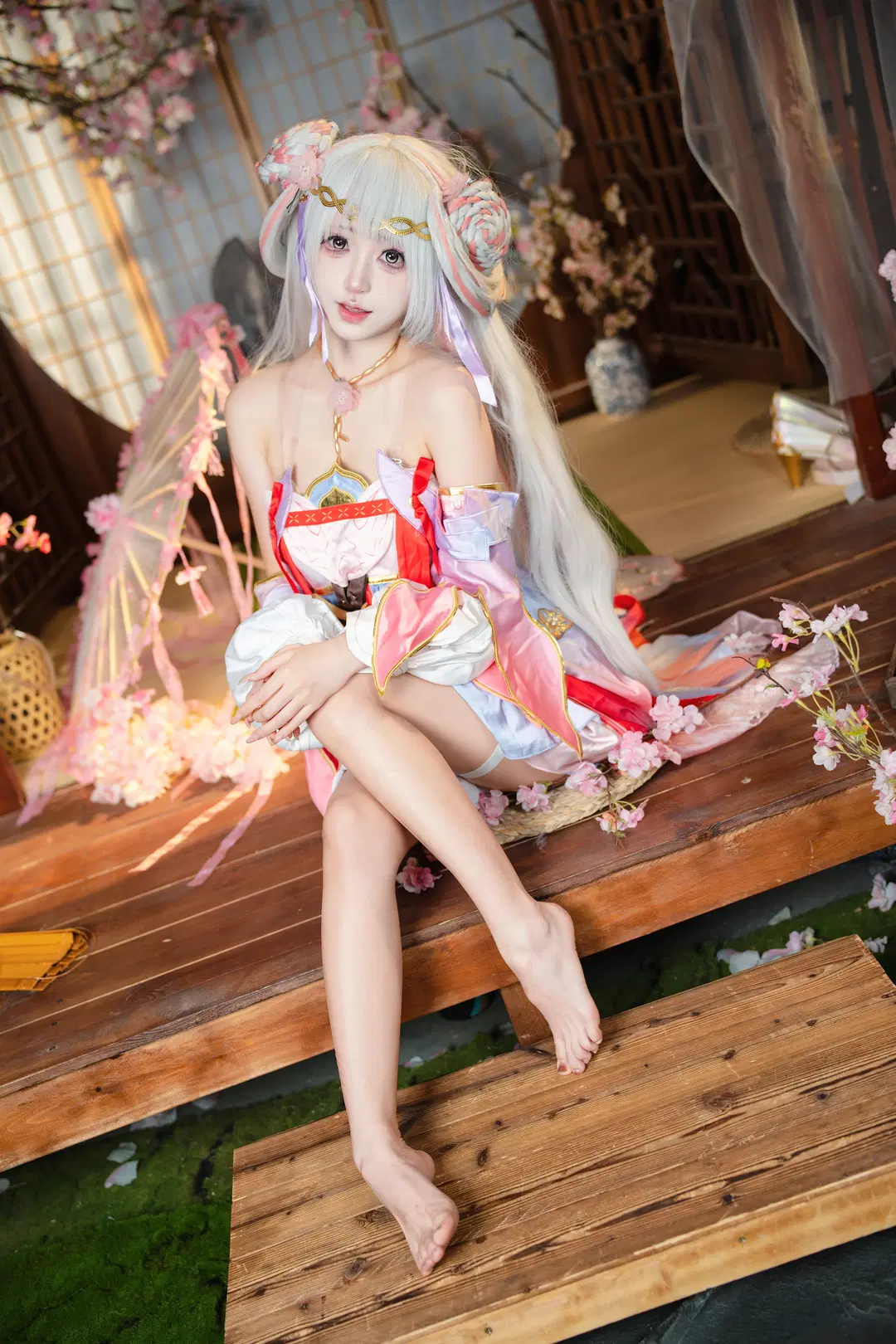 鸣潮, 二次元摄影, 古风cosplay, 今汐cos, 樱花写真