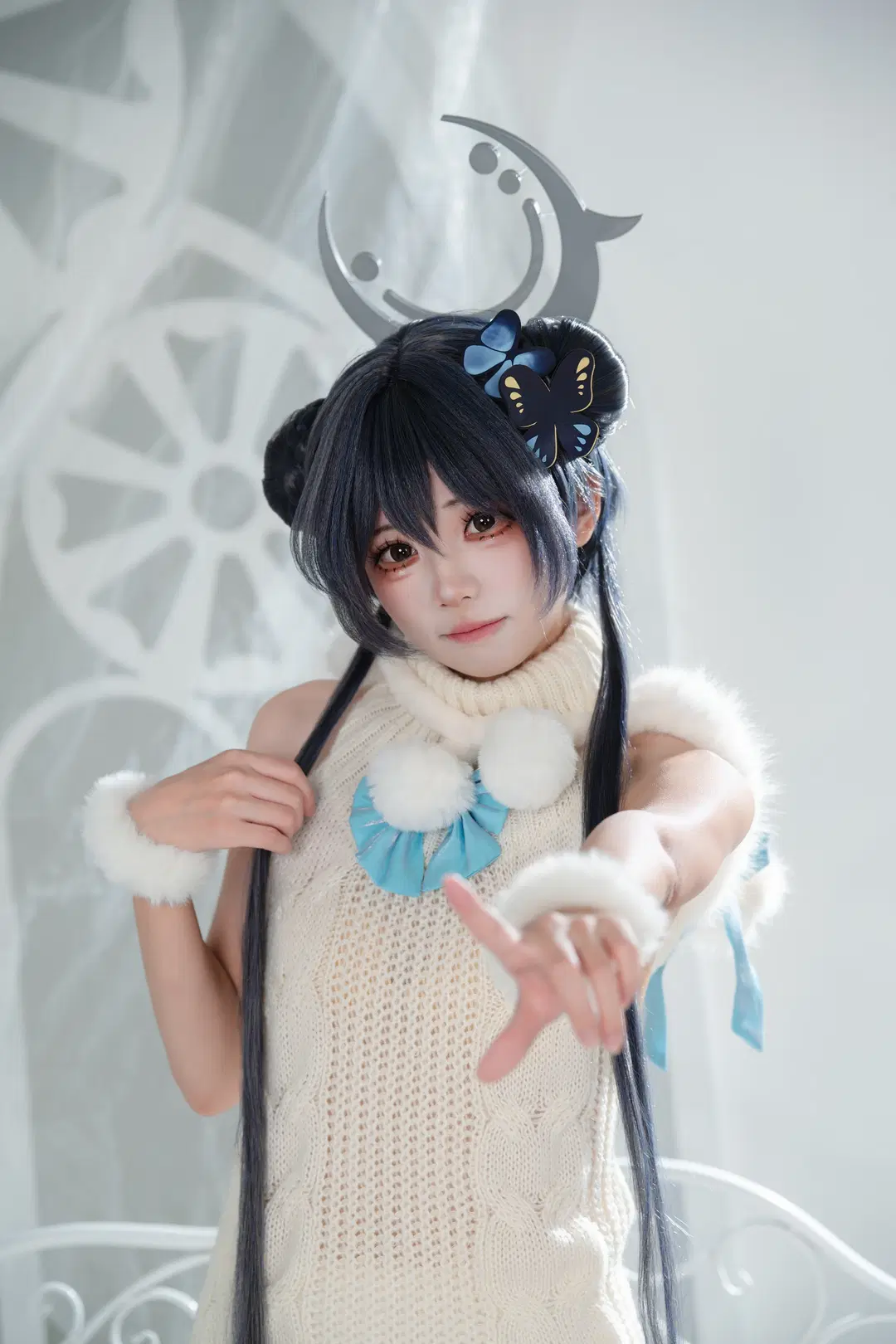 【Misaki cosplay】Winter Knit Sweater and Plush Accessories: Indoor Studio Photography Record by 朝三暮四 - Image 3