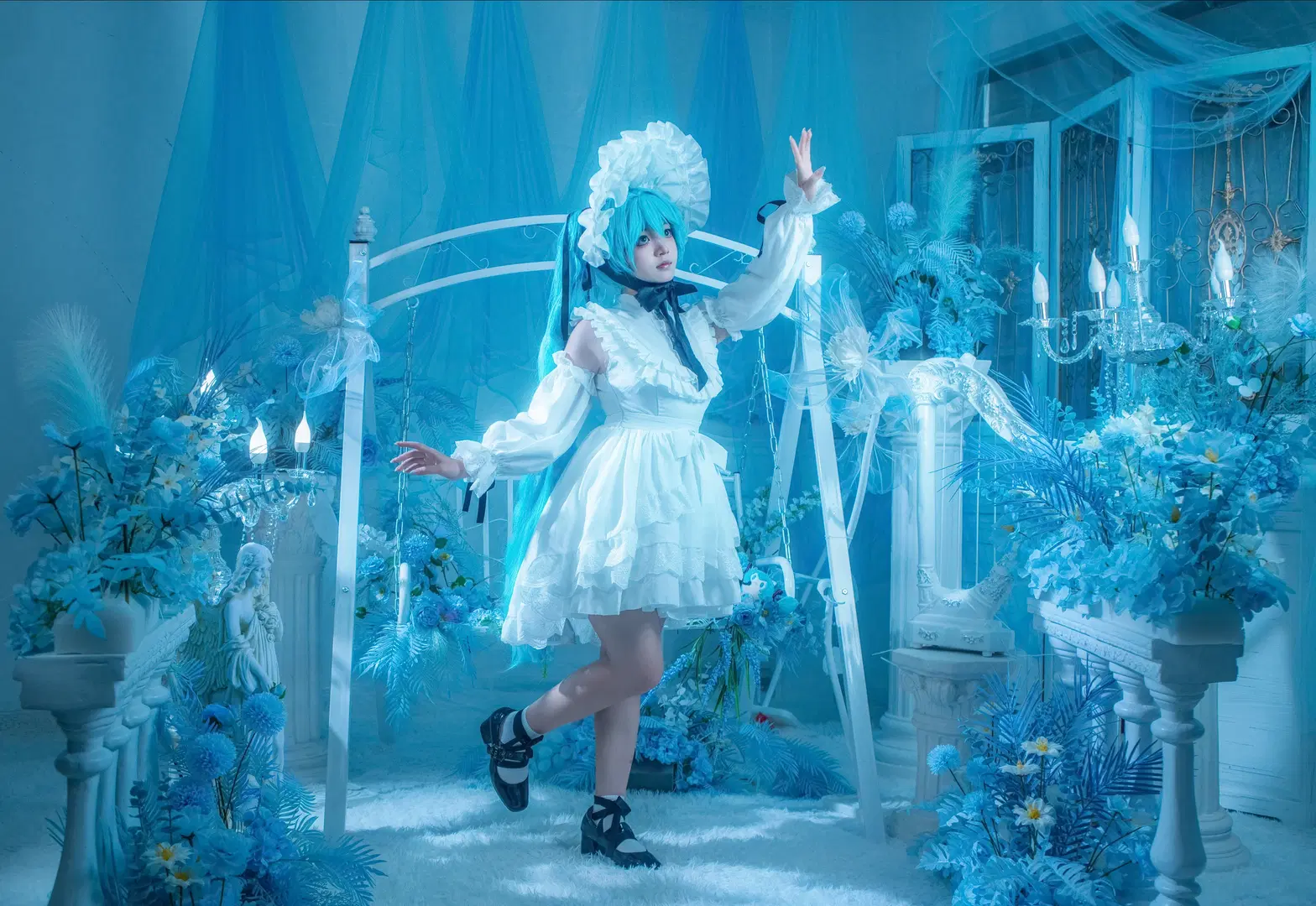 二次元摄影, 洛丽塔, 初音未来, 初音未来cos, 白丝