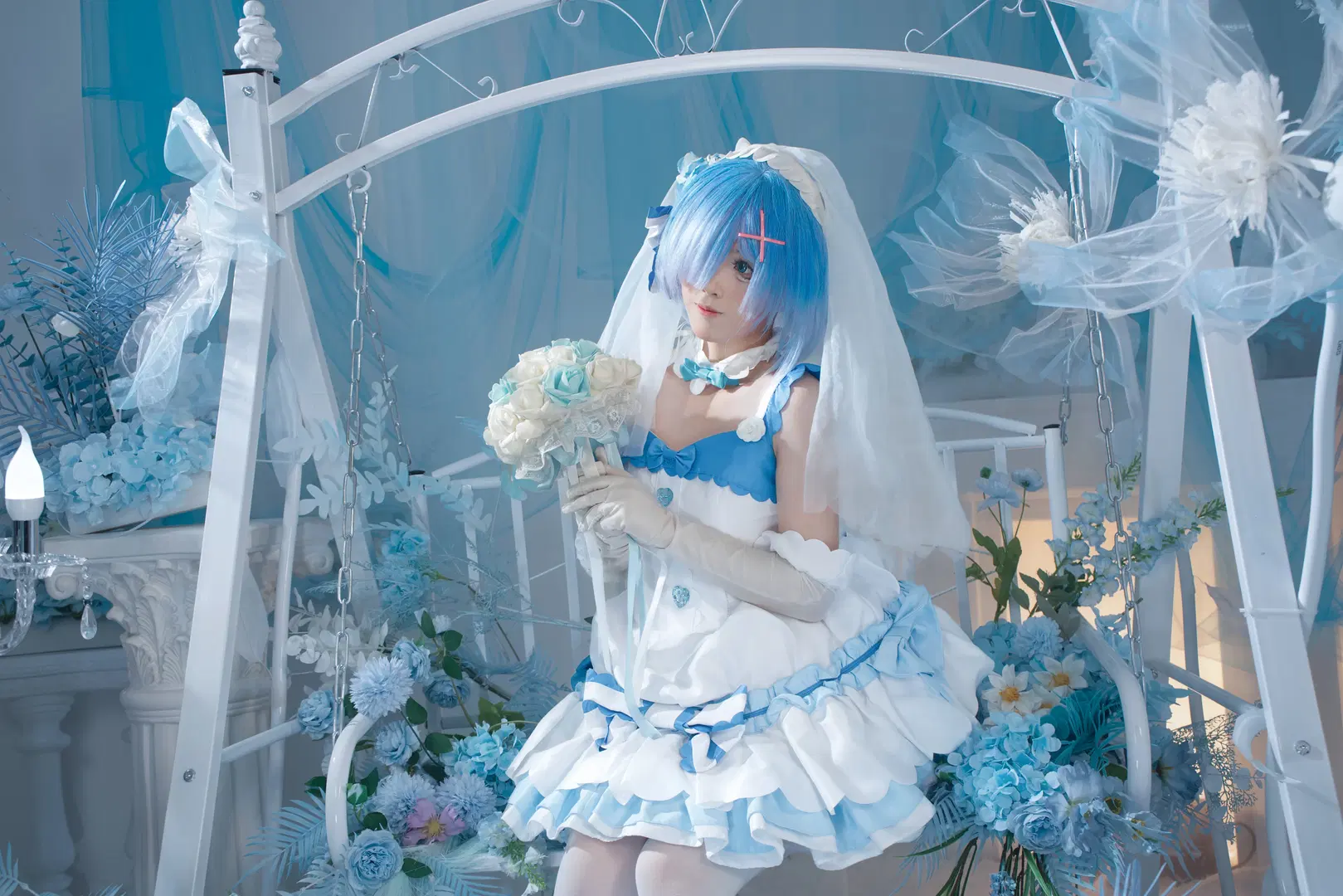 [Rem cosplay] Blue and White Bride Romantic Atmosphere Photography by 星漫映画 - Image 3