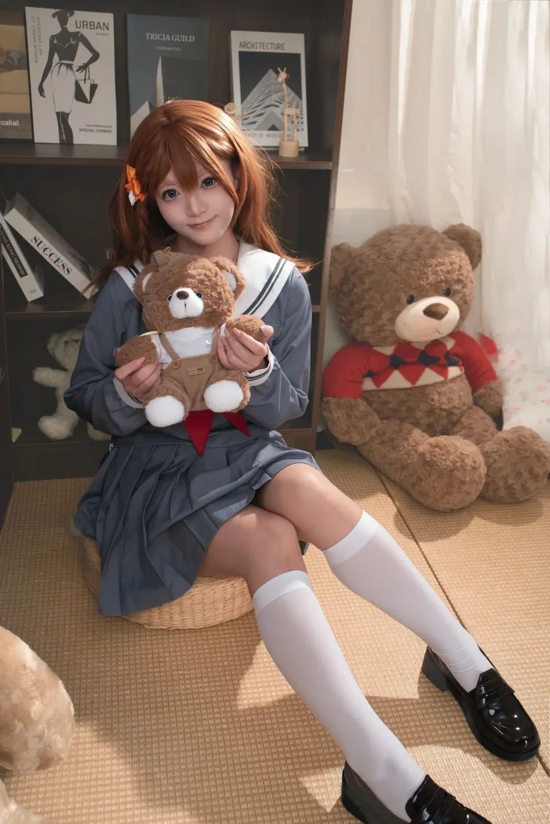 白丝, 世界计划, 水手服, 花里实乃理cos, 居家棚拍
