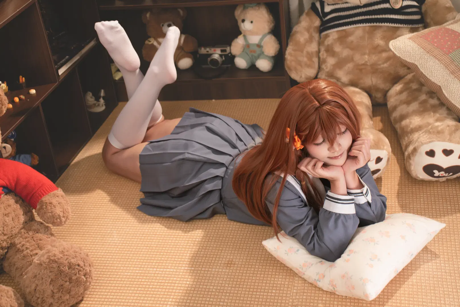 [Hanasato Minori cosplay] Project Sekai Home-Style Studio Shoot: The White Stockings Sailor Suit is Truly Too Cute by 星漫映画 - Image 4
