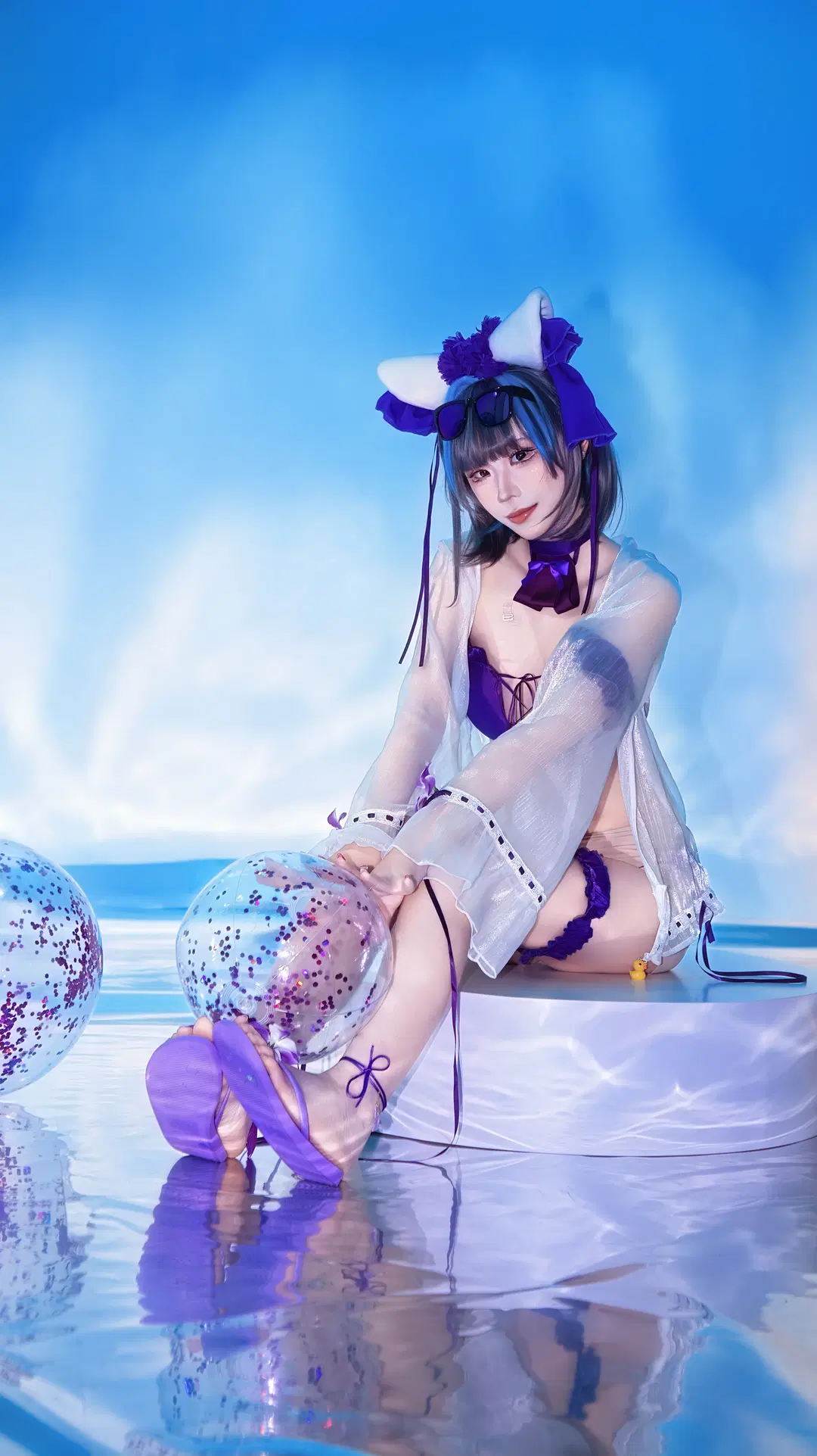 【Cheshire Cosplay】Azur Lane: Summer Swimsuit Cosplay Meow Studio Shoot Record by 星漫映画 - Image 3
