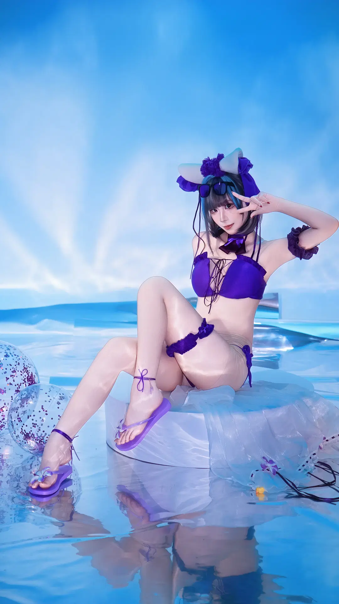 【Cheshire Cosplay】Azur Lane: Summer Swimsuit Cosplay Meow Studio Shoot Record by 星漫映画 - Image 6