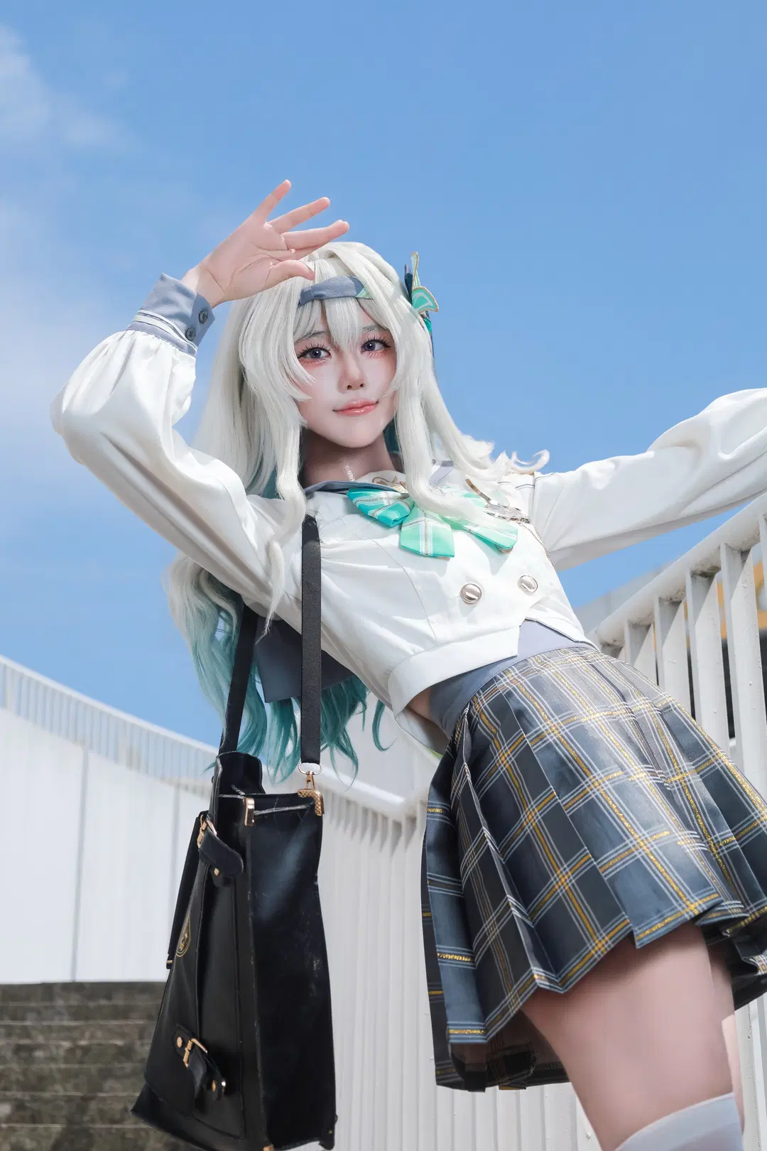 崩壊：スターレイル, ホタル コスプレ, 春の便り, 白ストッキング, JK制服