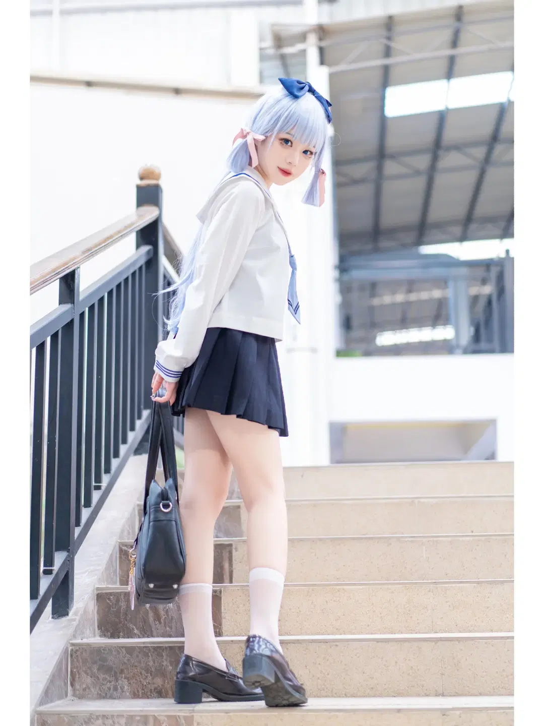 神裡綾華cos，原神大小姐的現代制服日常 - 知悠悠 - 第2張