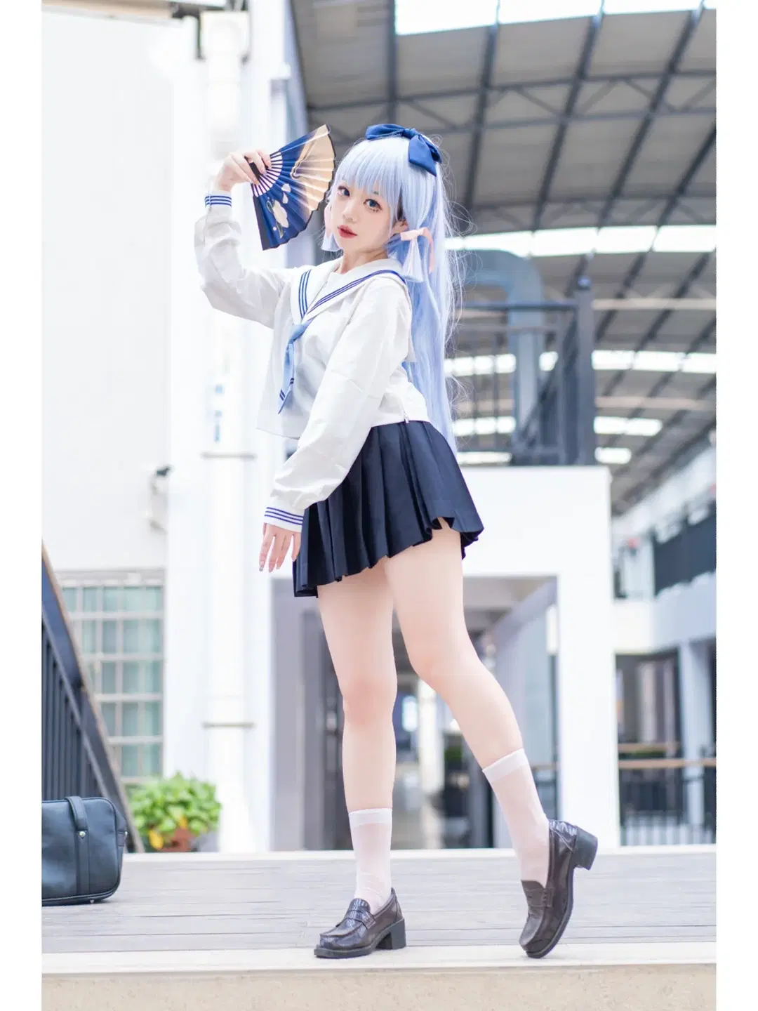 神裡綾華cos，原神大小姐的現代制服日常 - 知悠悠 - 第3張