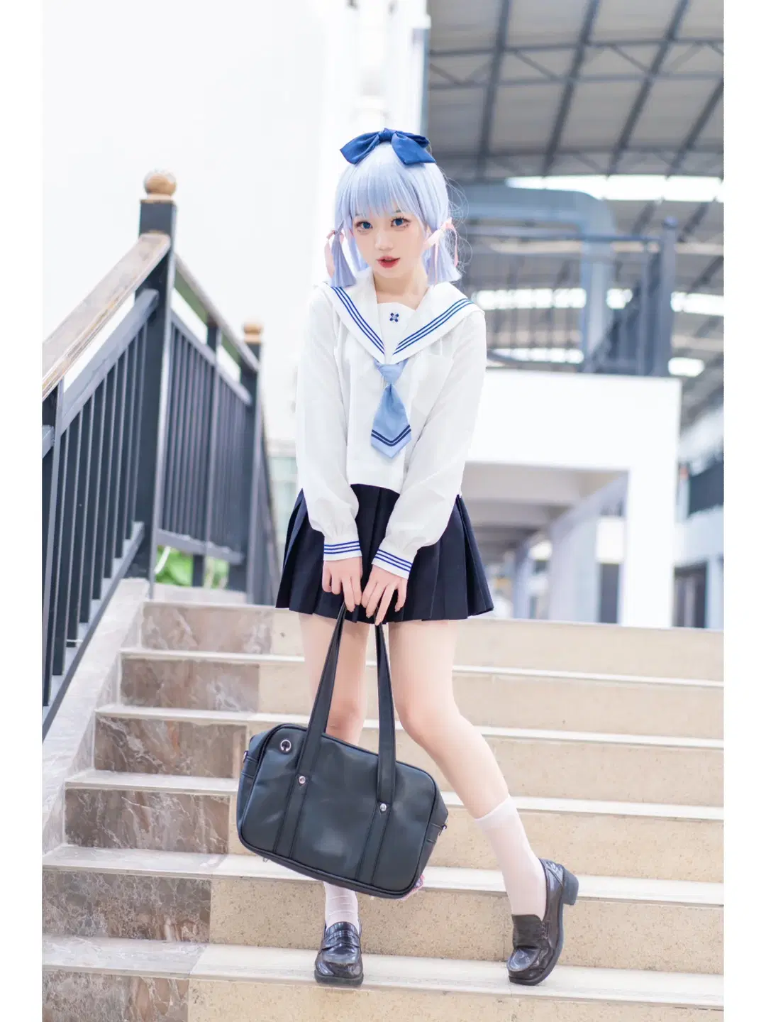 神裡綾華cos，原神大小姐的現代制服日常 - 知悠悠 - 第4張