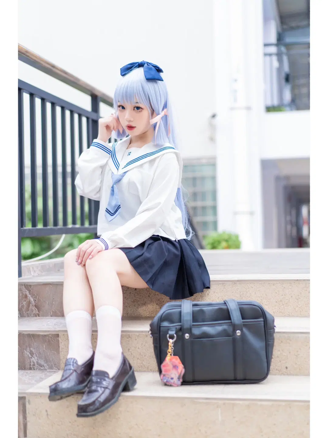 神裡綾華cos，原神大小姐的現代制服日常 - 知悠悠 - 第5張