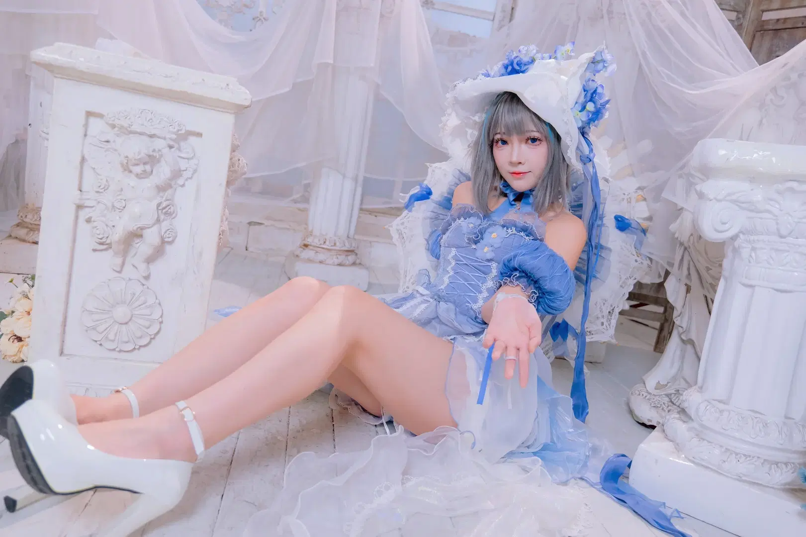 [Cheshire Cosplay] Azur Lane dreamy blue-and-white Lace dress Cosplay photoshoot by Kirito君 - Image 11