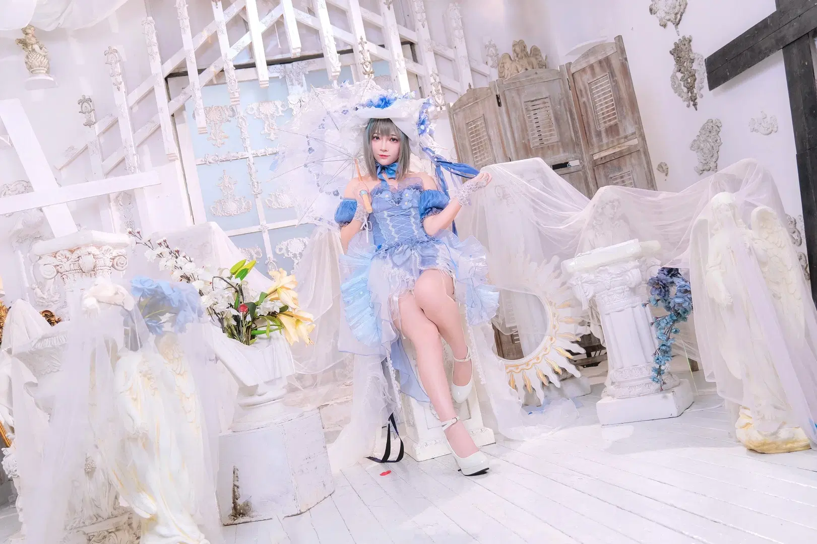 [Cheshire Cosplay] Azur Lane dreamy blue-and-white Lace dress Cosplay photoshoot by Kirito君 - Image 12