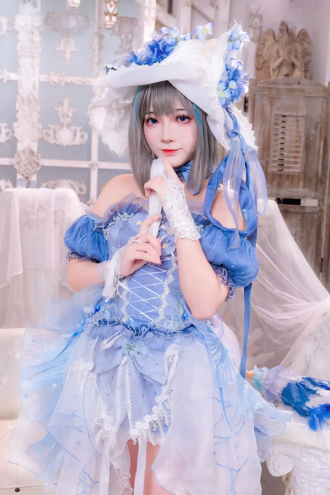[Cheshire Cosplay] Azur Lane dreamy blue-and-white Lace dress Cosplay photoshoot by Kirito君 - Image 2