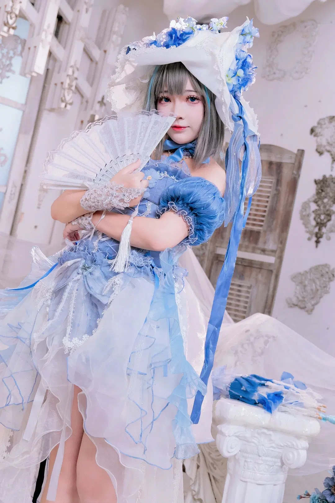 [Cheshire Cosplay] Azur Lane dreamy blue-and-white Lace dress Cosplay photoshoot by Kirito君 - Image 3