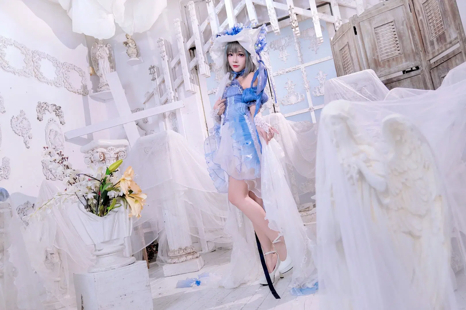 [Cheshire Cosplay] Azur Lane dreamy blue-and-white Lace dress Cosplay photoshoot by Kirito君 - Image 9