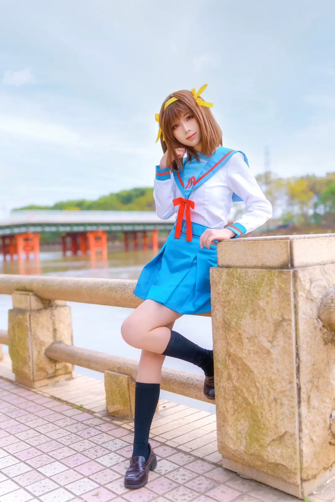 漫展返图, 水手服, 凉宫春日cos, 黑丝袜, 凉宫春日