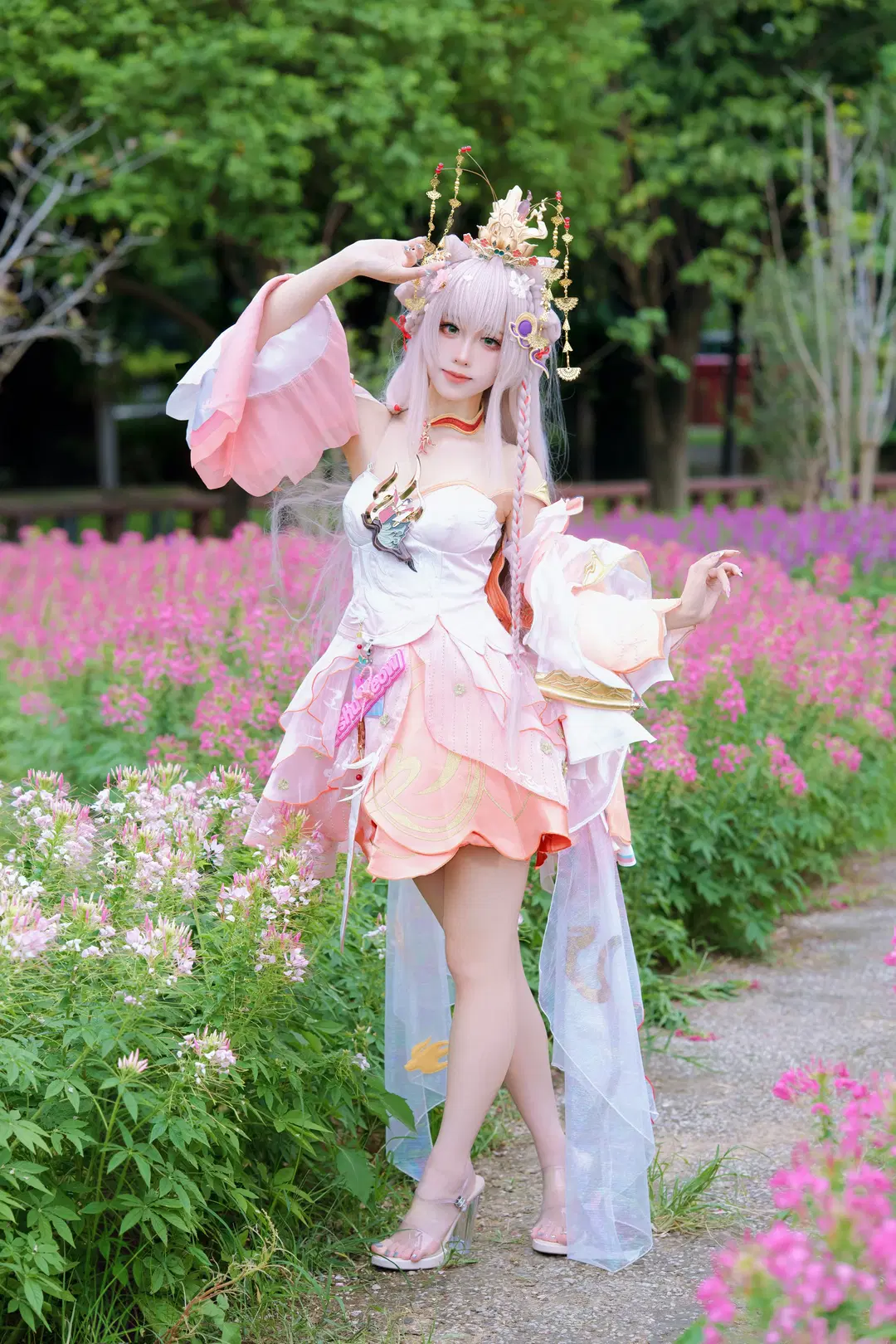 Honor of Kings, Xishi cosplay, Chinese-style cosplay, Sea of flowers photo shoot, ACG Creation Festival