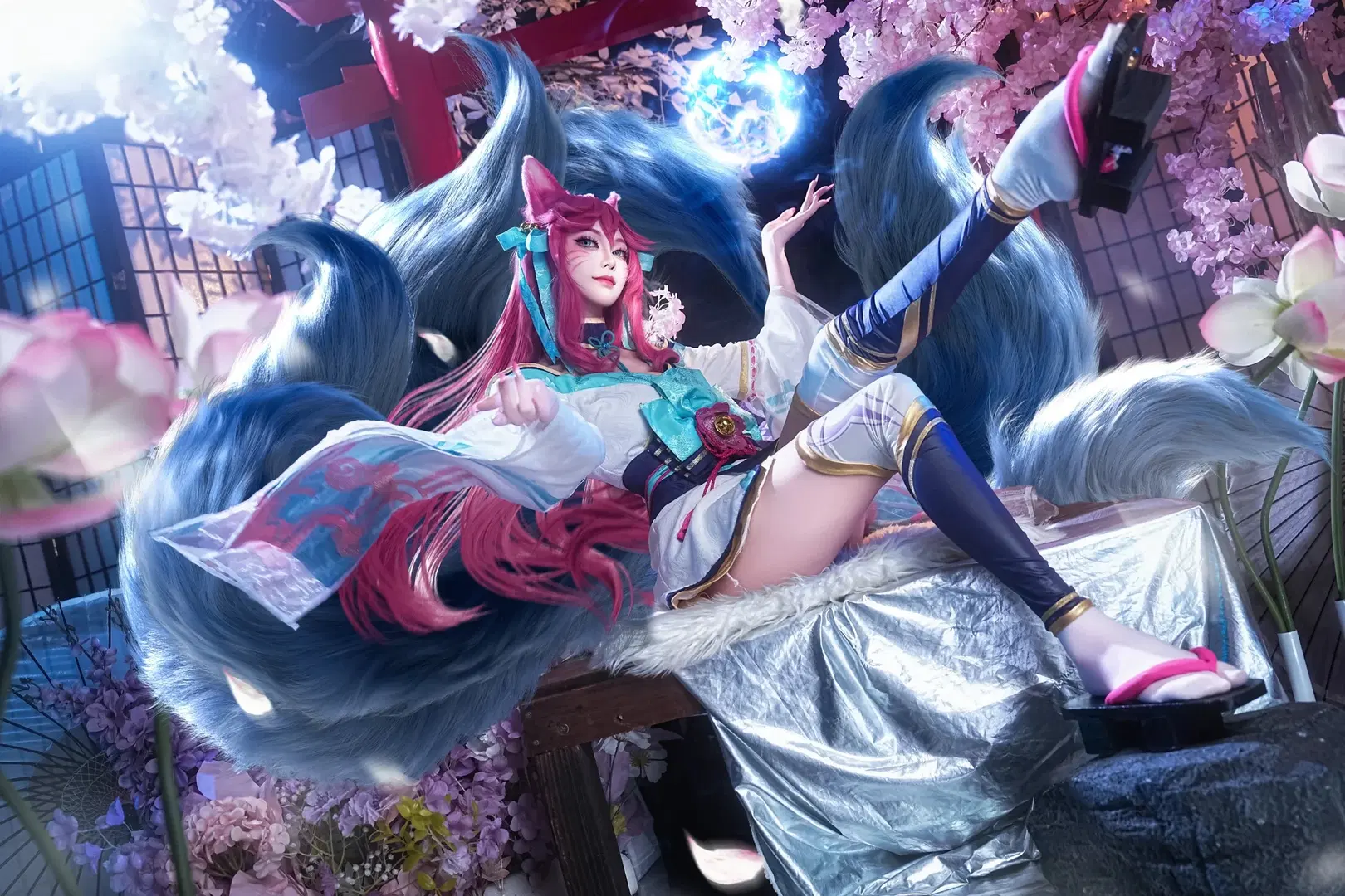 Cosplay, 阿狸cos, 英雄联盟, 灵魂莲华, 丝袜