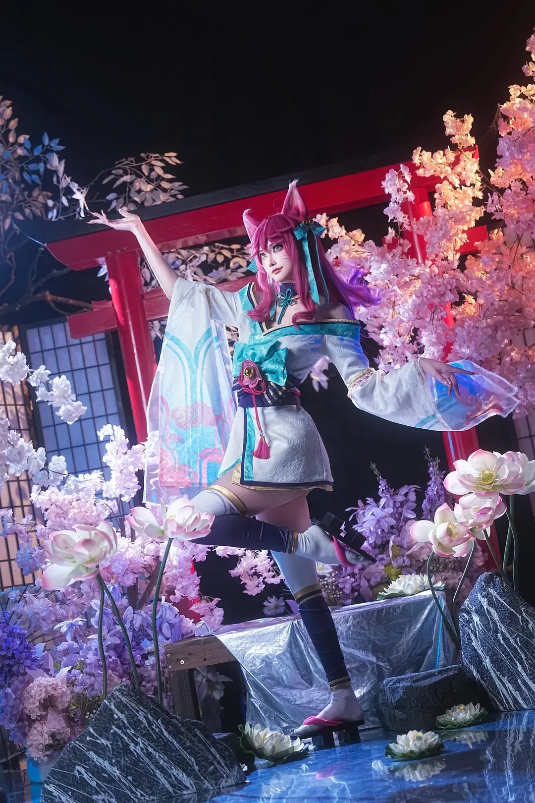 【阿狸cos】英雄联盟灵魂莲华绝美狐妖 - sakura雨尘酱 - 第4张