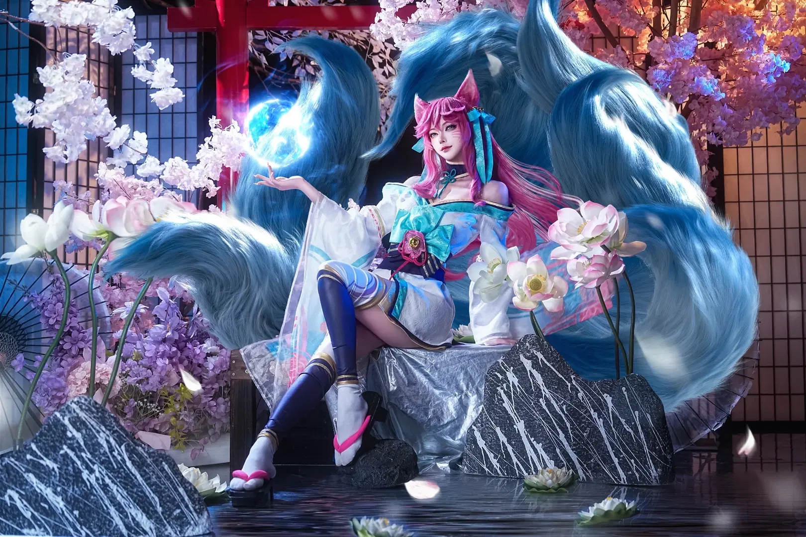 【阿狸cos】英雄联盟灵魂莲华绝美狐妖 - sakura雨尘酱 - 第5张
