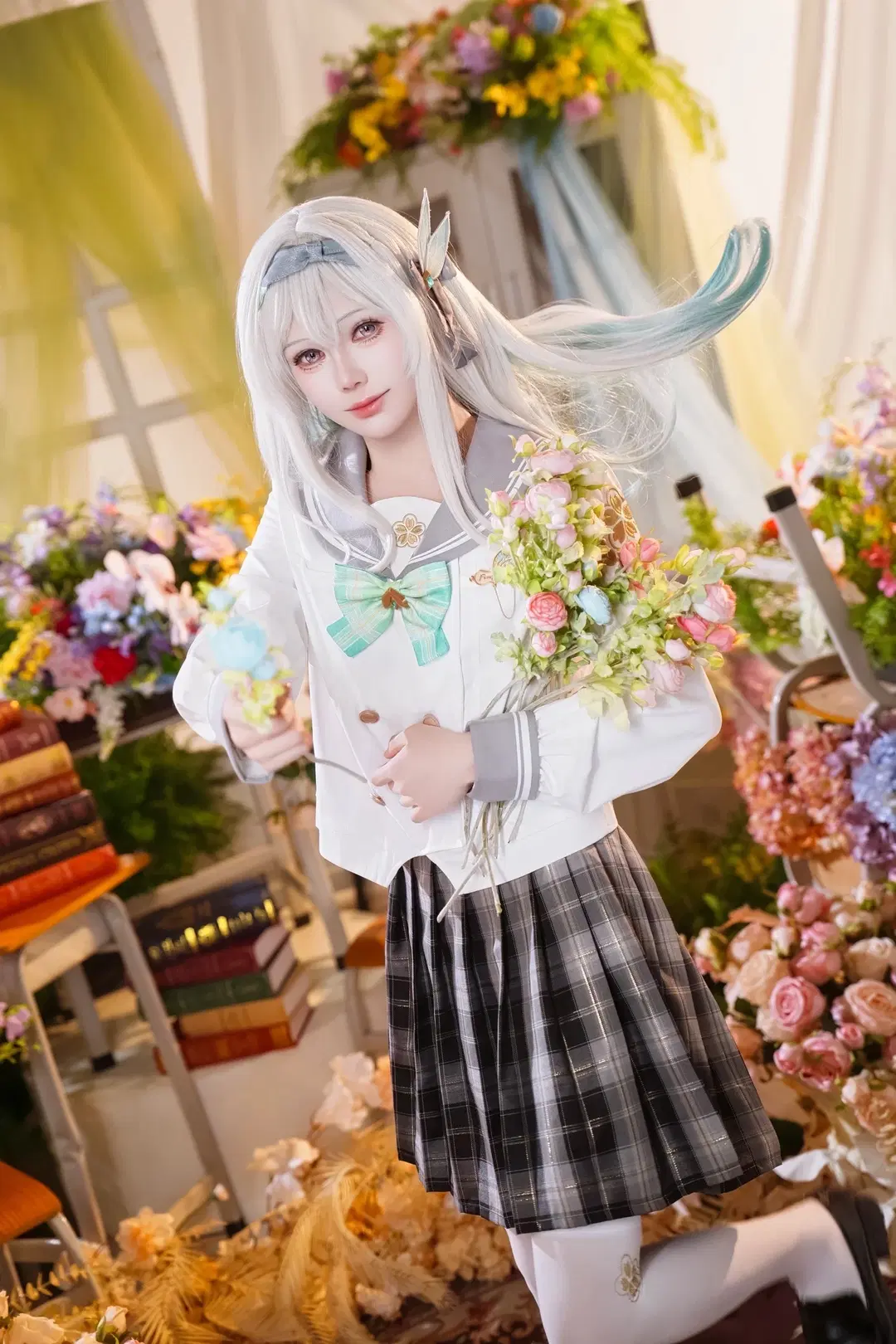 [Firefly cosplay] Honkai: Star Rail greenhouse photography preppy style girl by sakura雨尘酱 - Image 3