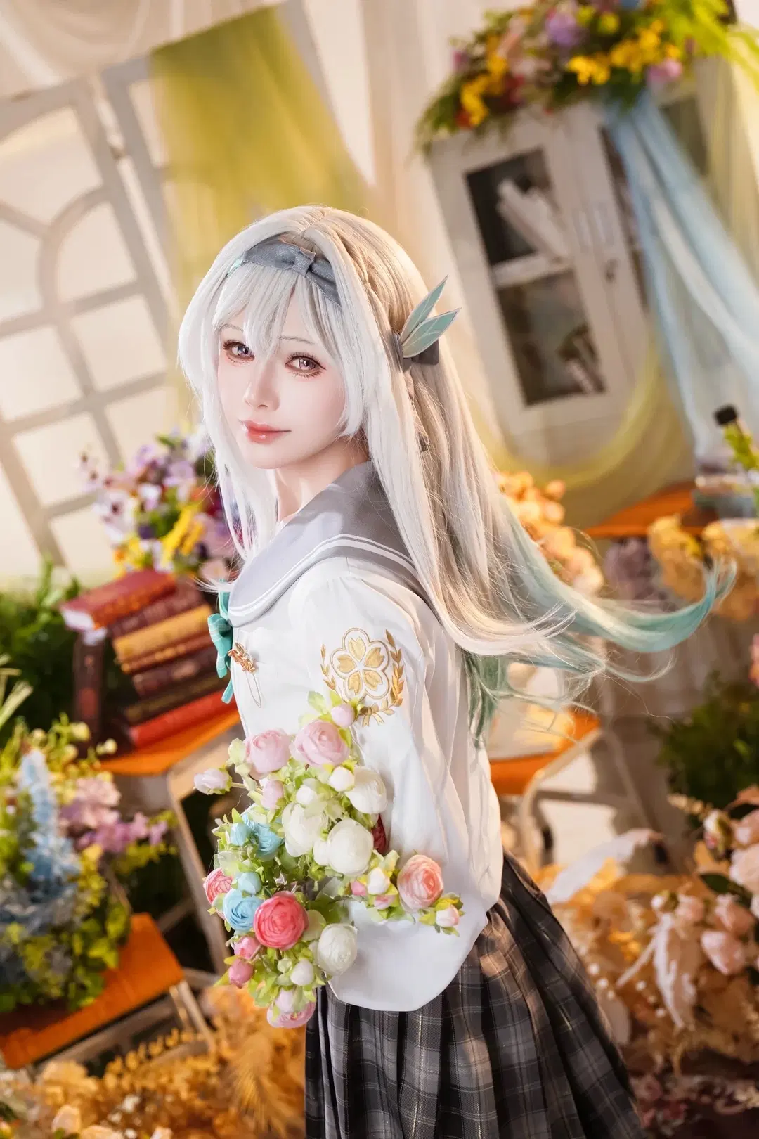 [Firefly cosplay] Honkai: Star Rail greenhouse photography preppy style girl by sakura雨尘酱 - Image 6
