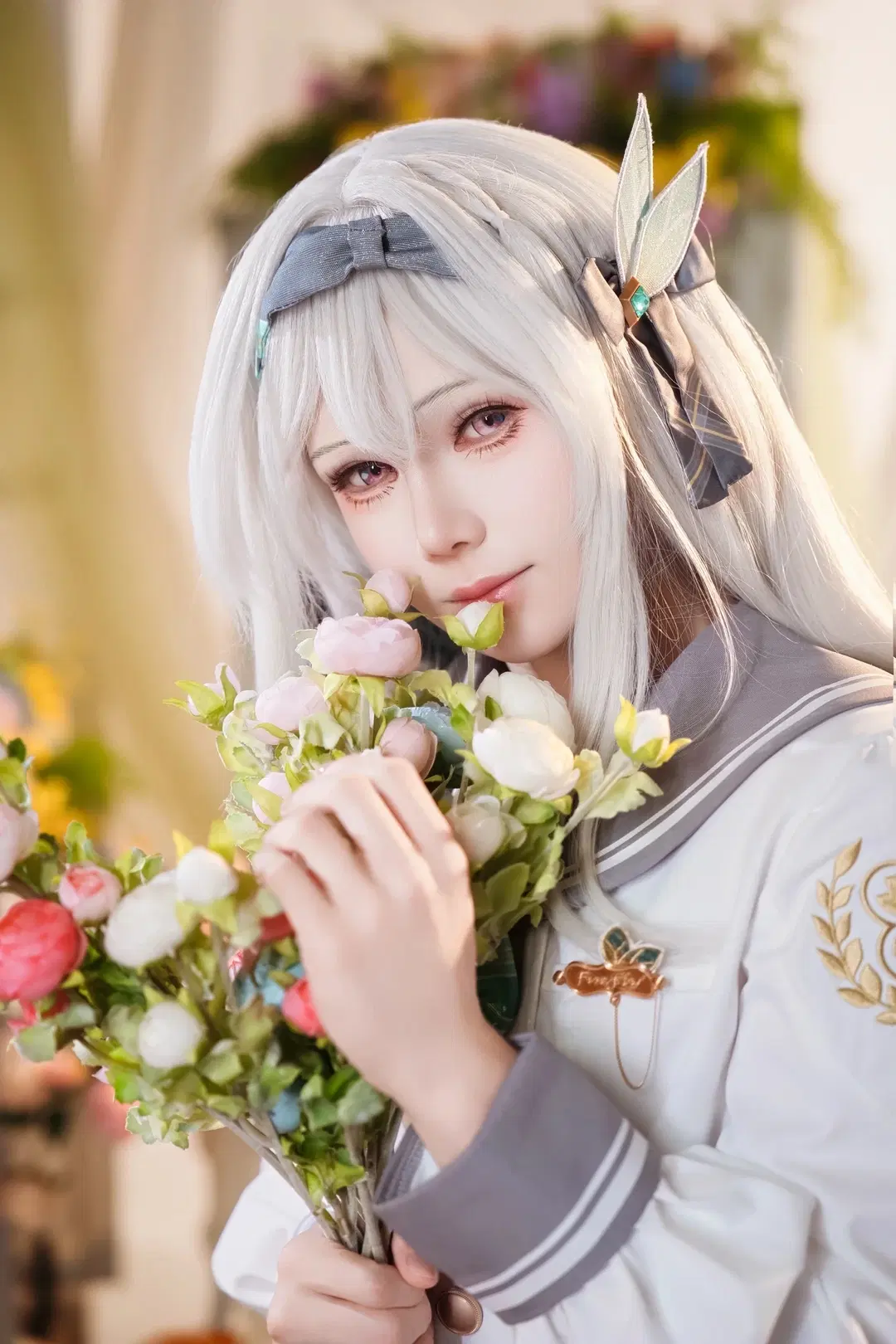 [Firefly cosplay] Honkai: Star Rail greenhouse photography preppy style girl by sakura雨尘酱 - Image 9