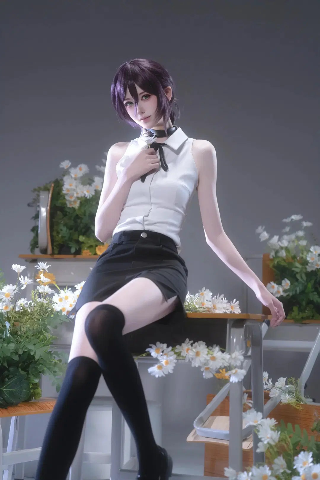 【蕾塞cos】电锯人蕾塞，教室里的雏菊与黑丝