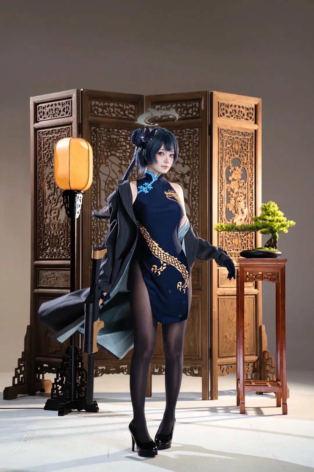 【妃咲cos】蔚蓝档案的夜幕旗袍与黑丝特工 - sakura雨尘酱 - 第8张
