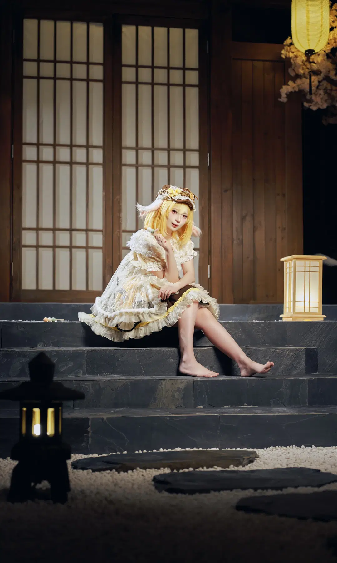 【鈴瑚コスプレ】『東方Project』玉兎が紡ぐ優美な和風写真 - 君花花 - 4枚目