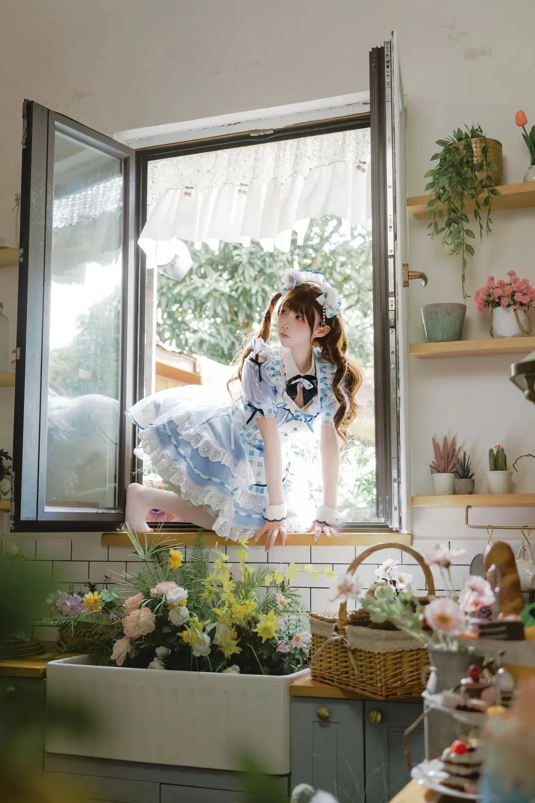 cosplay, 洛丽塔, 女仆装, 白丝, malymoon