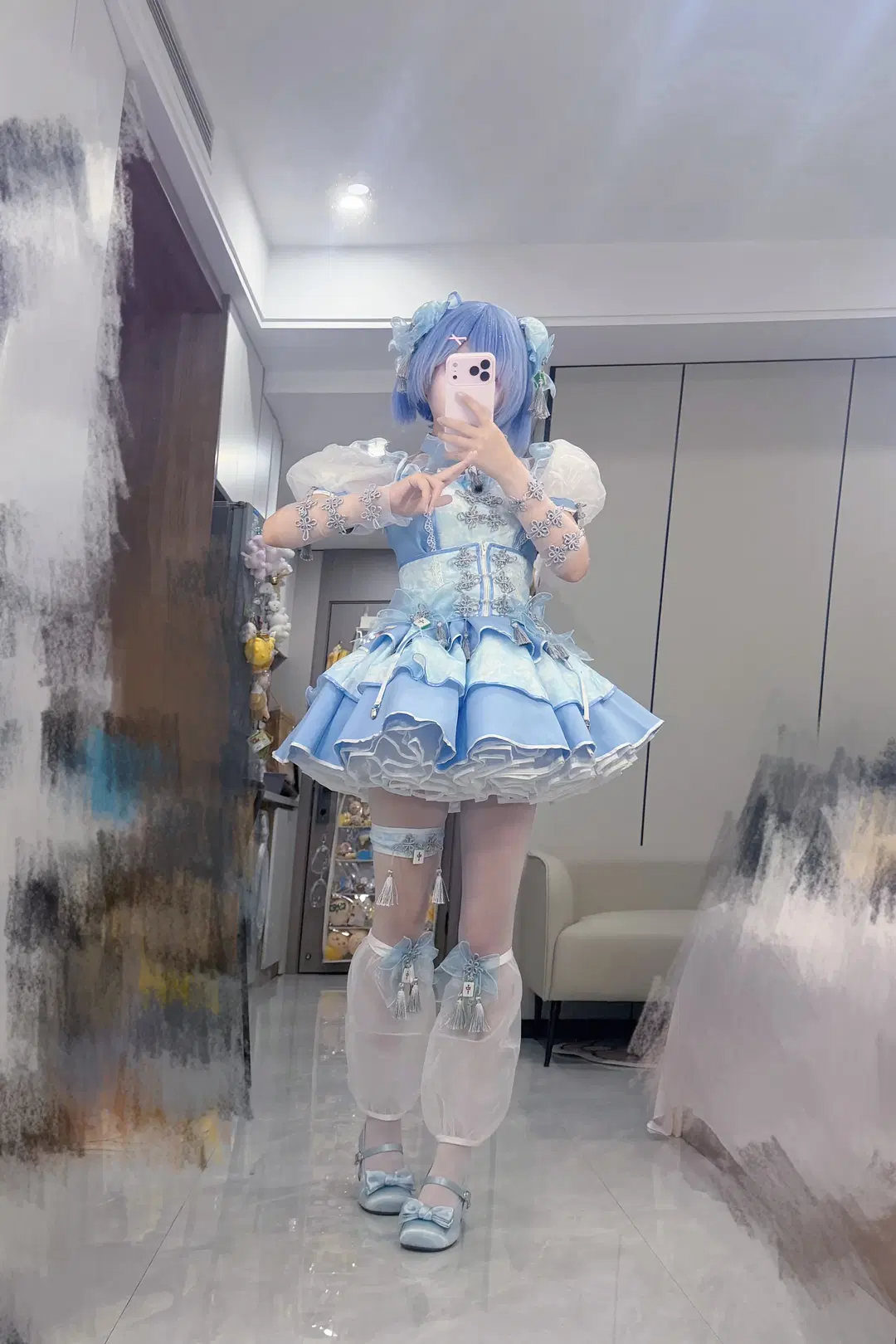 蕾姆cos, malymoon, 白絲襪, 洛麗塔lolita, 糖果麻將中華娘