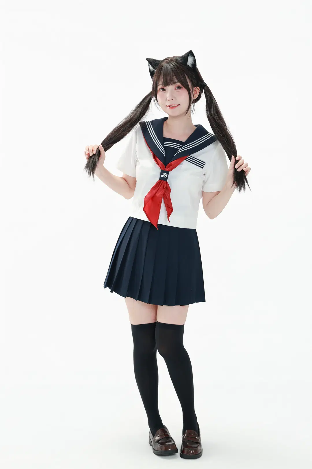 水手服双马尾的元气站姿参考 - Vera露露儿__ - 第7张
