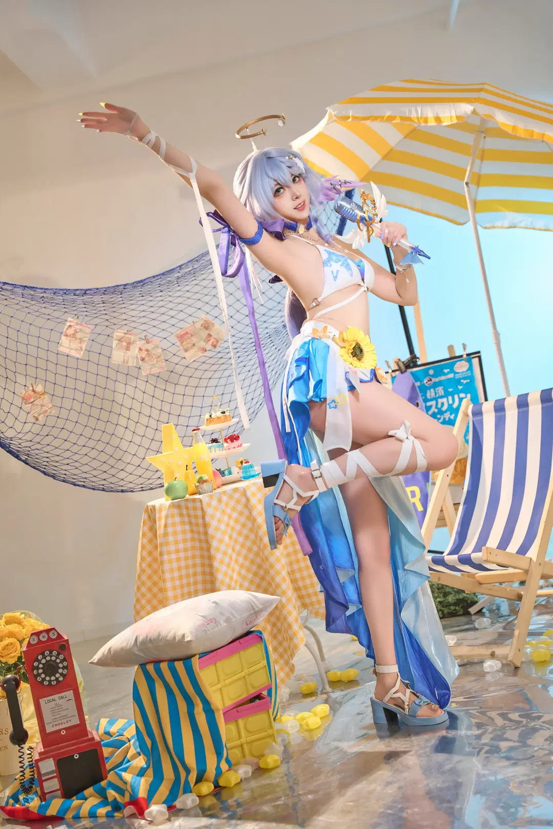 崩坏星穹铁道, 知更鸟cos, 泳装cos, 星穹铁道知更鸟, 夏日晴歌