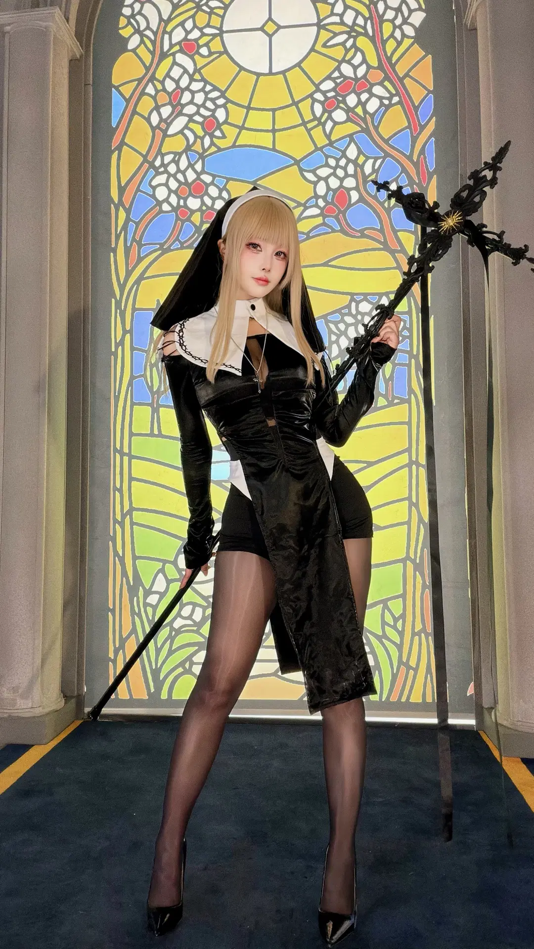 暗黑系修女cosplay，当哥特风遇上万圣节 - 摸一凹猫（2.5次元版） - 第3张