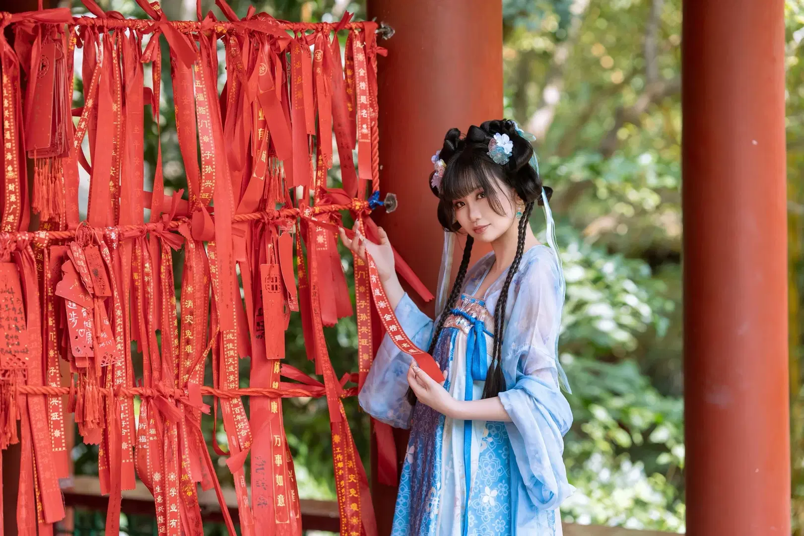 青白の漢服写真 古建築の回廊に宿る透明感のある少女の魅力 - 灵音 - 7枚目