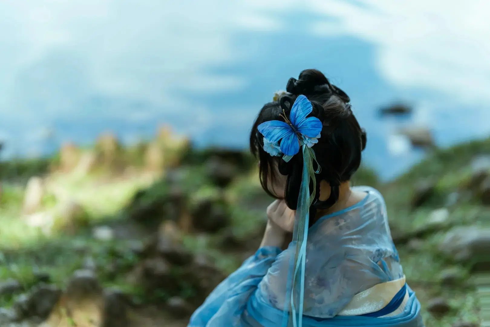 青白の漢服写真 古建築の回廊に宿る透明感のある少女の魅力 - 灵音 - 8枚目