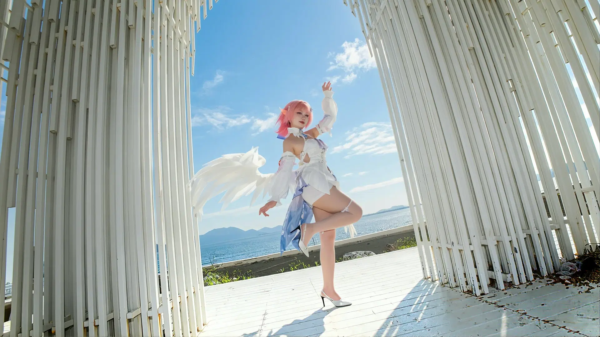 ゼンレスゾーンゼロ, コスプレ衣装レビュー, レミエール コスプレ, ストッキング, お姉系旅行ポートレート