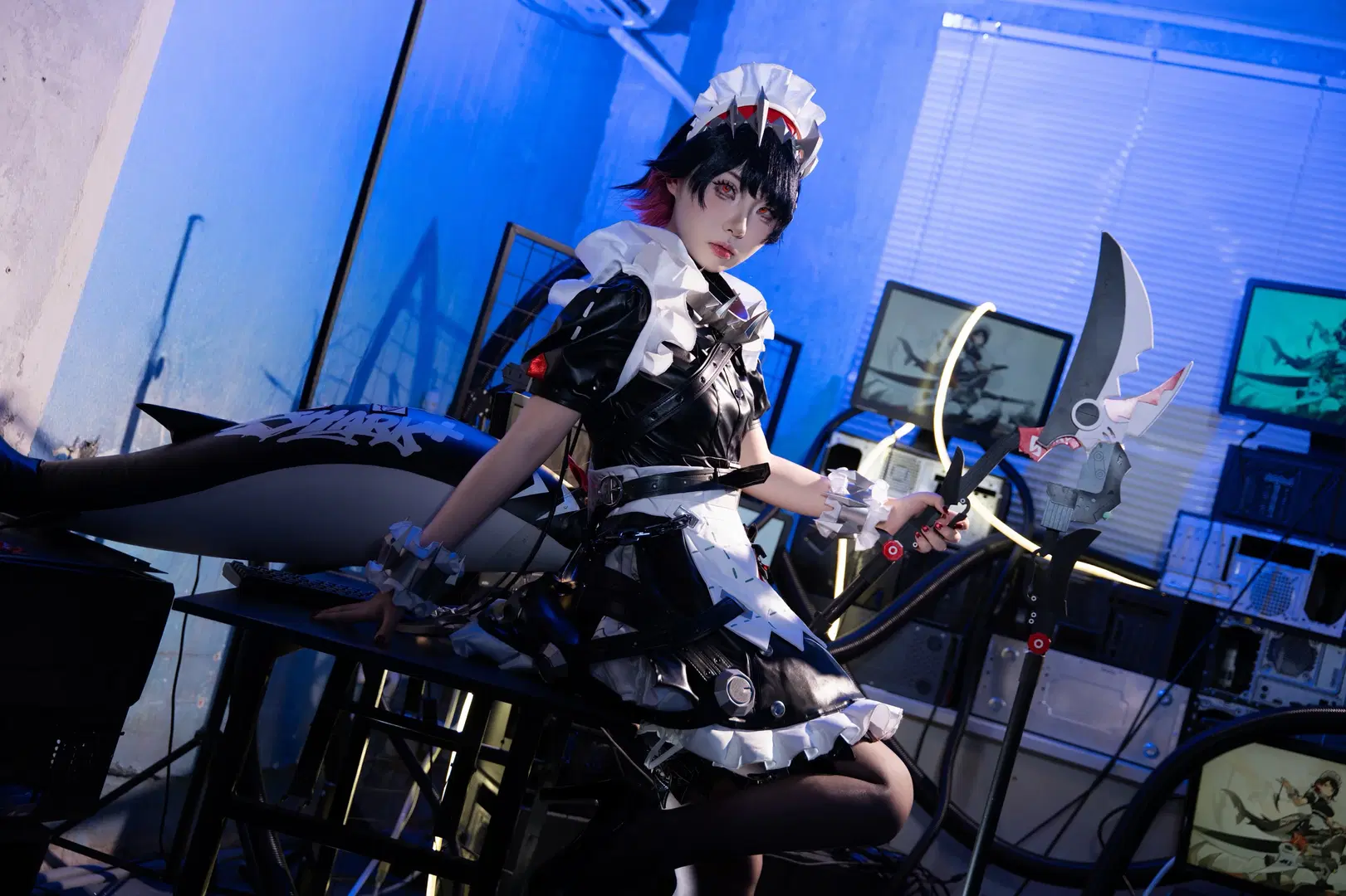 女仆装, 艾莲乔cos, 鲨鱼妹, 黑丝, 郑州cosplay