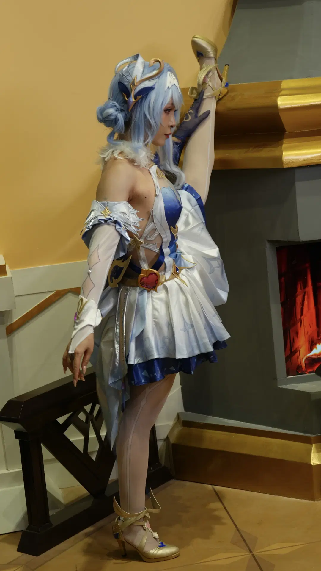 原神, cosplay, 白丝, 奥黛塔cos, 高难度动作