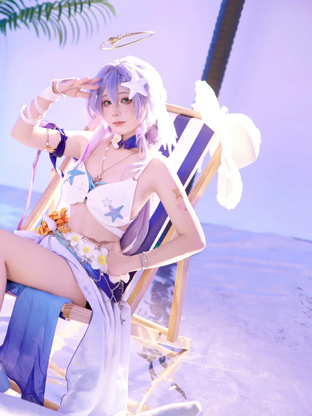 崩坏星穹铁道, 知更鸟cos, 海边写真, 夏日泳装, 星穹铁道cos