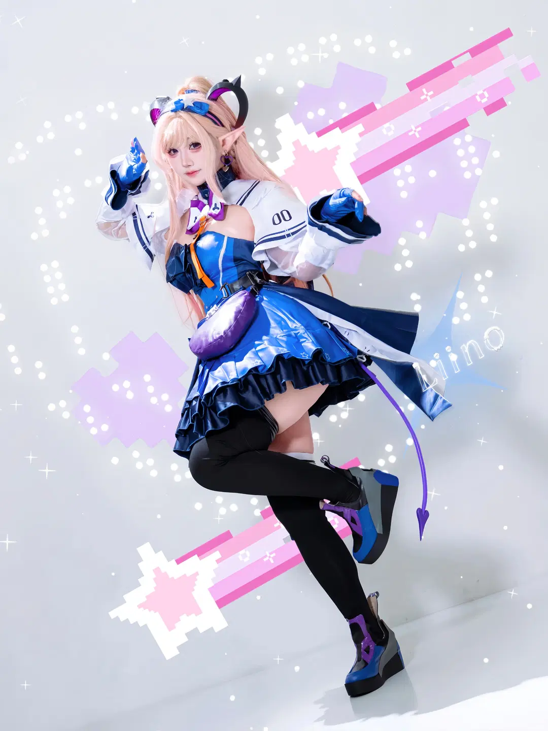 明日方舟, 明日方舟终末地, 过膝袜, 科幻风cosplay, 终末地梨诺cos