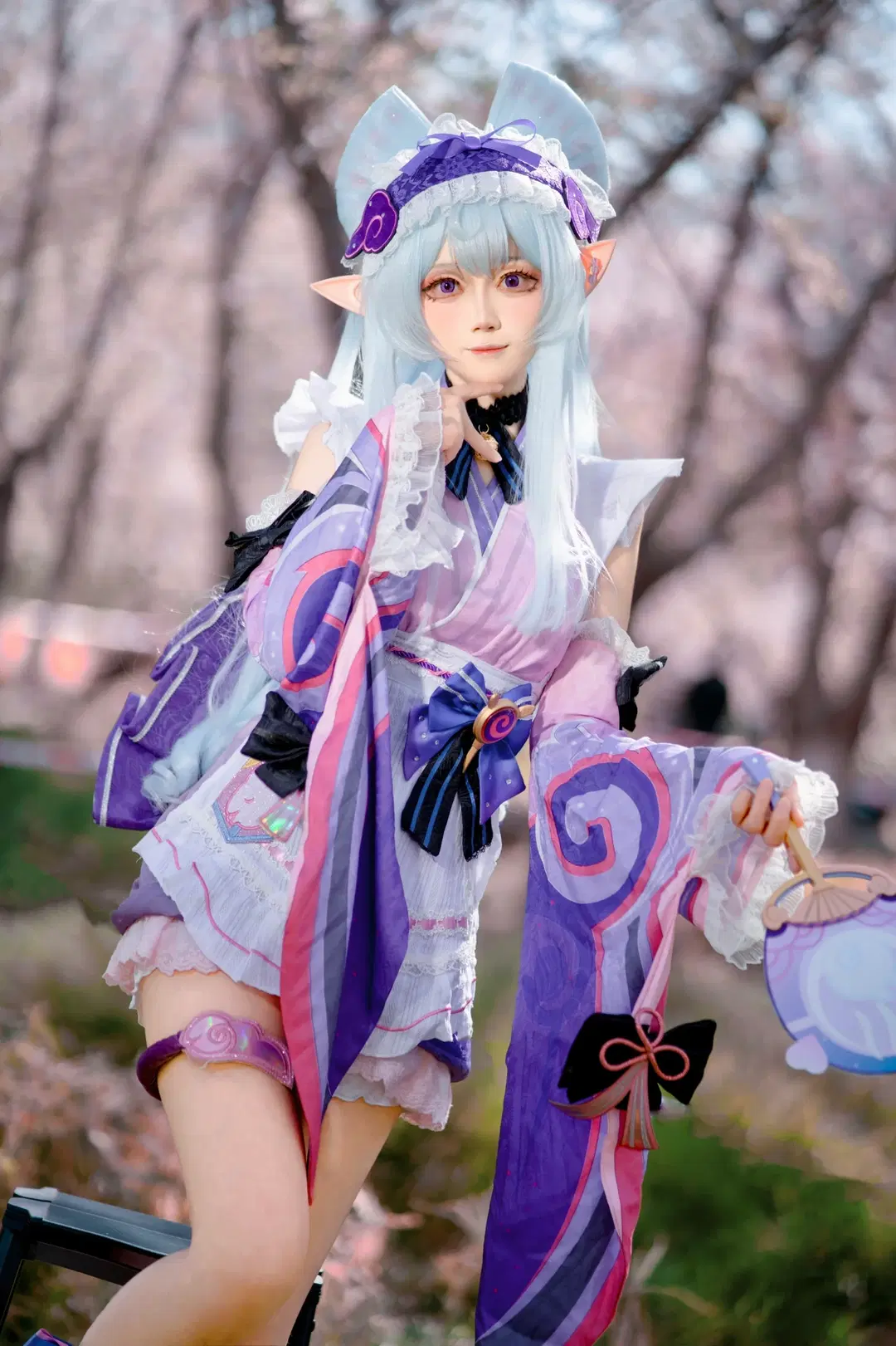 【夢見月瑞希コスプレ】『原神』桜の木の下での春のロケコスプレ写真 - 小兔乱撞 - 3枚目