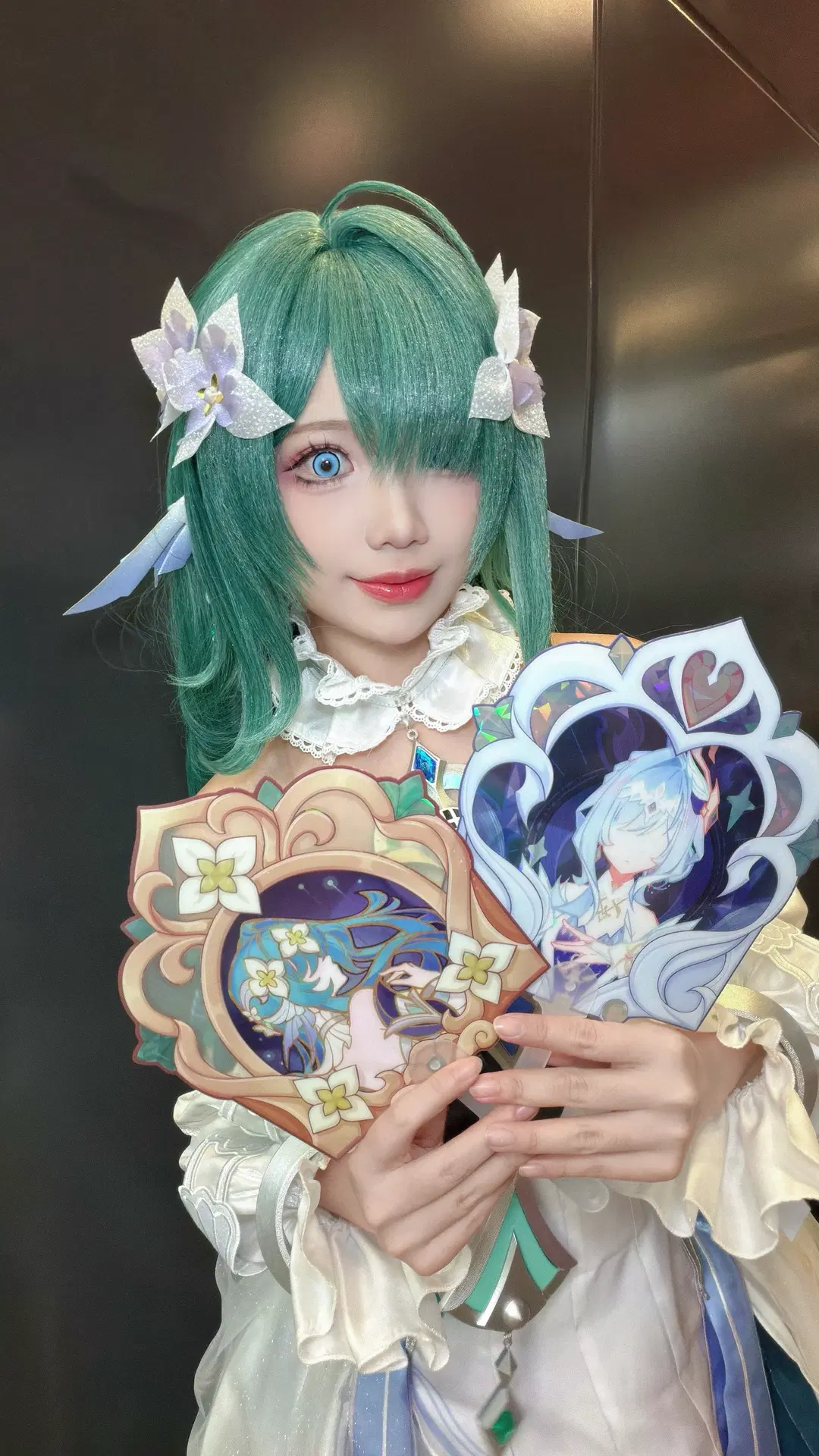 Genshin Impact, Anime cosplay, Vodyanitsa cos, REDLAND Convention, emerald green wig