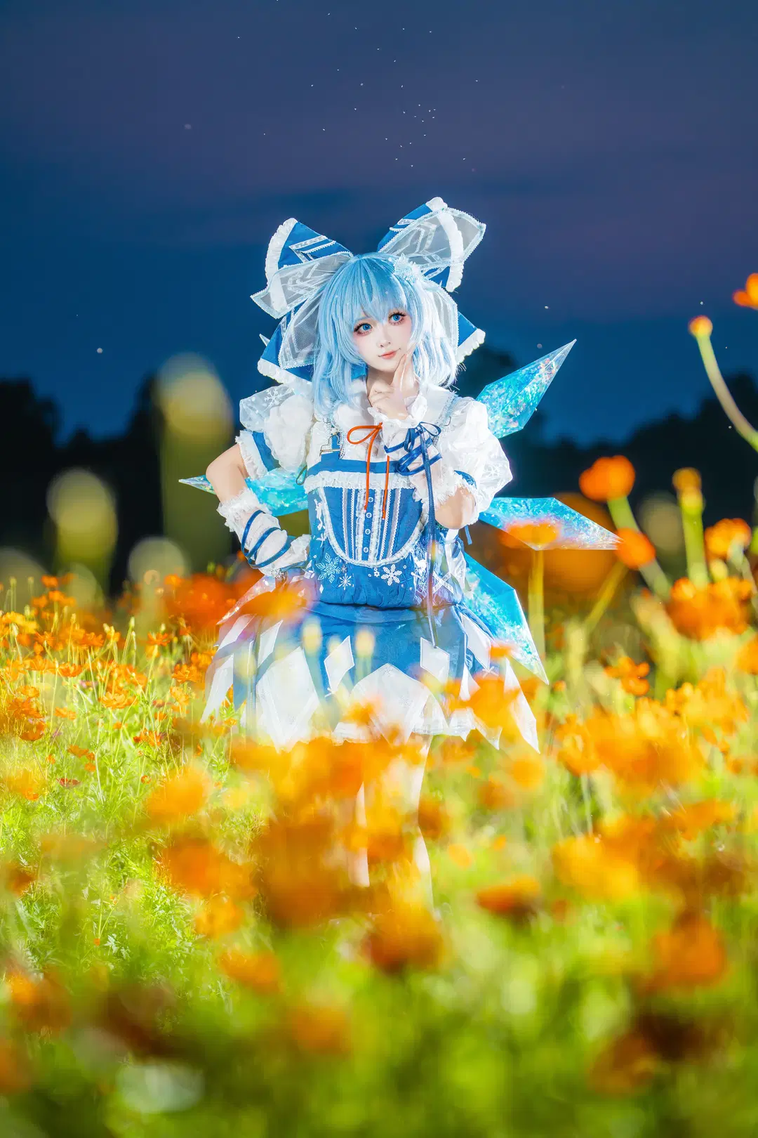 【琪露诺cos】东方project冰妖精的夏夜花丛 - 轩叉子 - 第3张