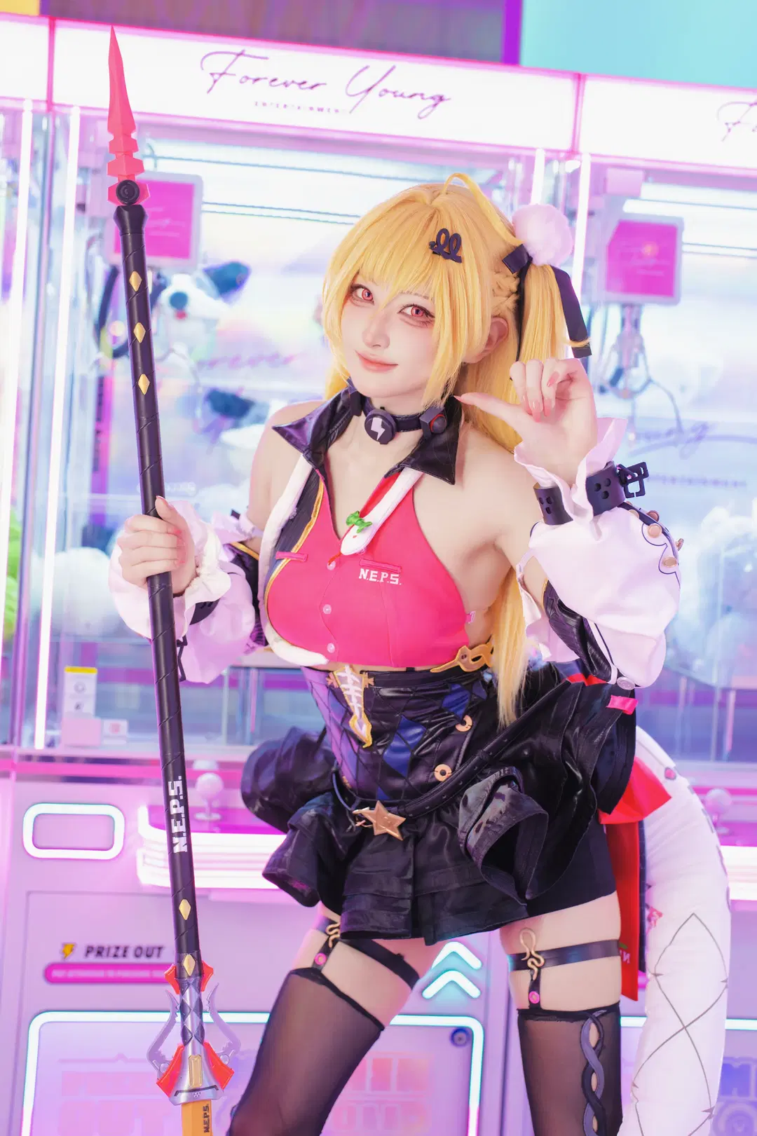 【シーシア コスプレ】『ゼンレスゾーンゼロ』ネオンの光影が織りなすゲーセンの旅 - 绝世坏兔🐇 - 2枚目