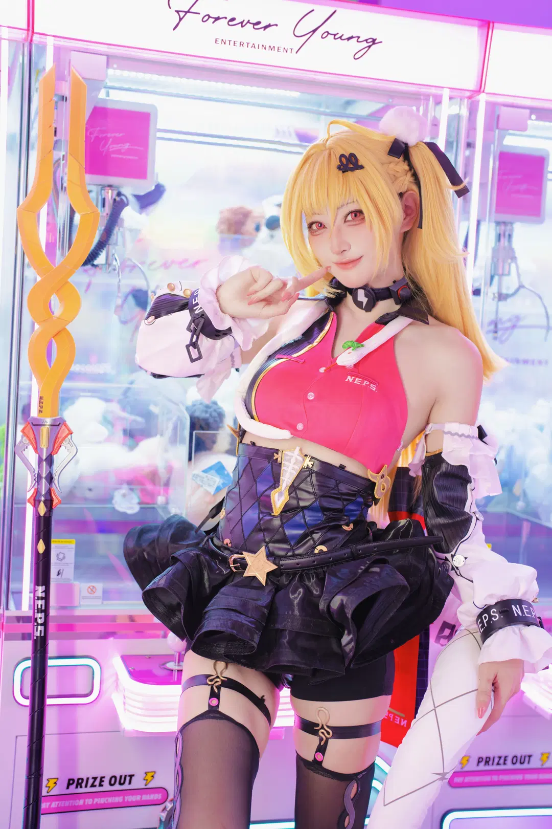 【シーシア コスプレ】『ゼンレスゾーンゼロ』ネオンの光影が織りなすゲーセンの旅 - 绝世坏兔🐇 - 3枚目