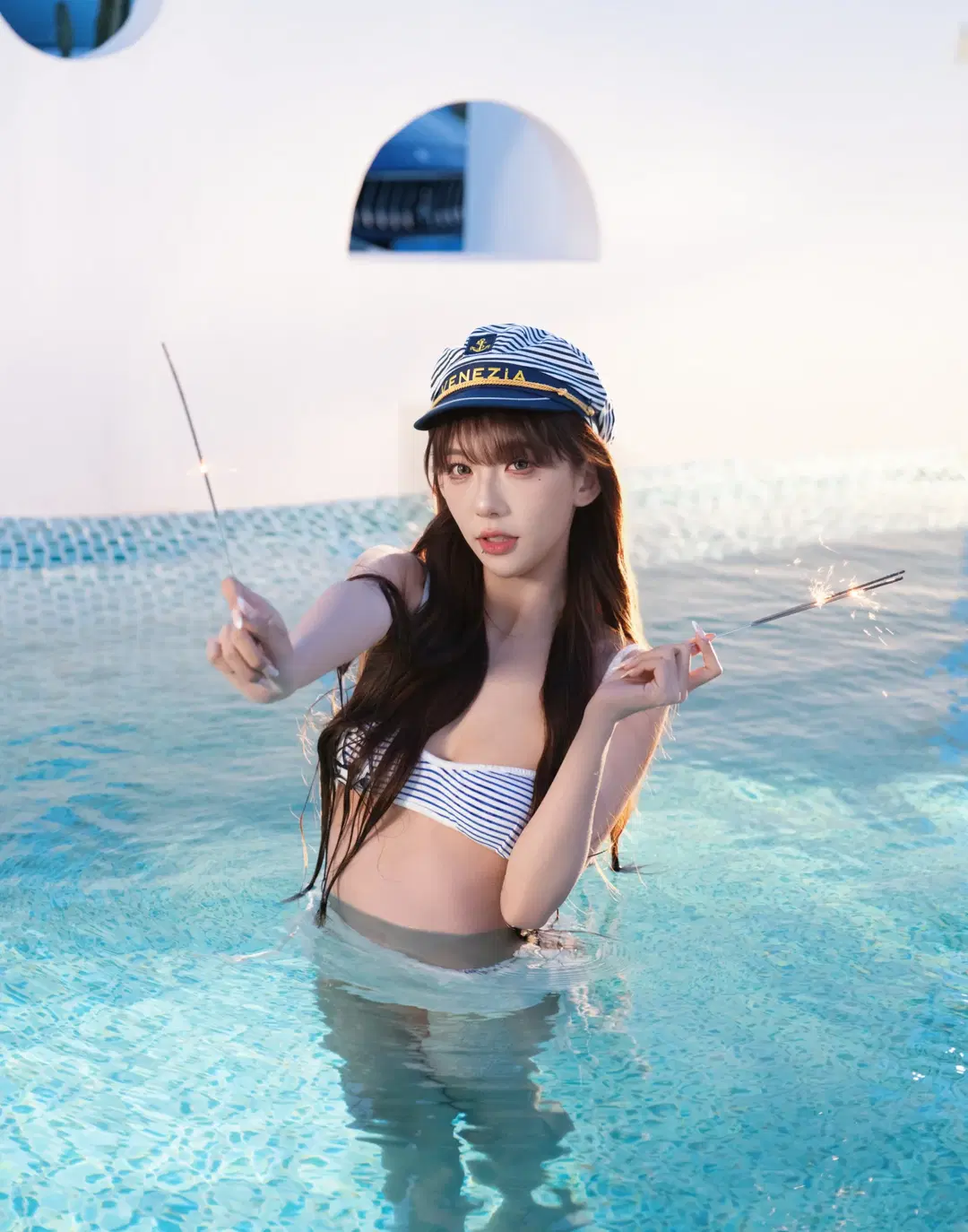 海軍風泳裝寫真 無風海域的夏日水手風 - 青屿丶 - 第4張