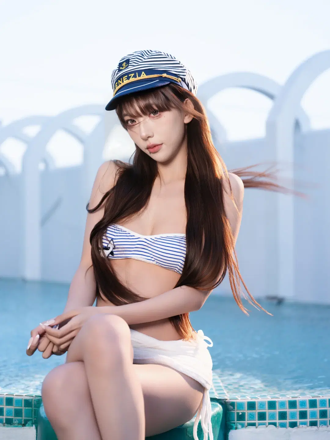 海軍風泳裝寫真 無風海域的夏日水手風 - 青屿丶 - 第5張