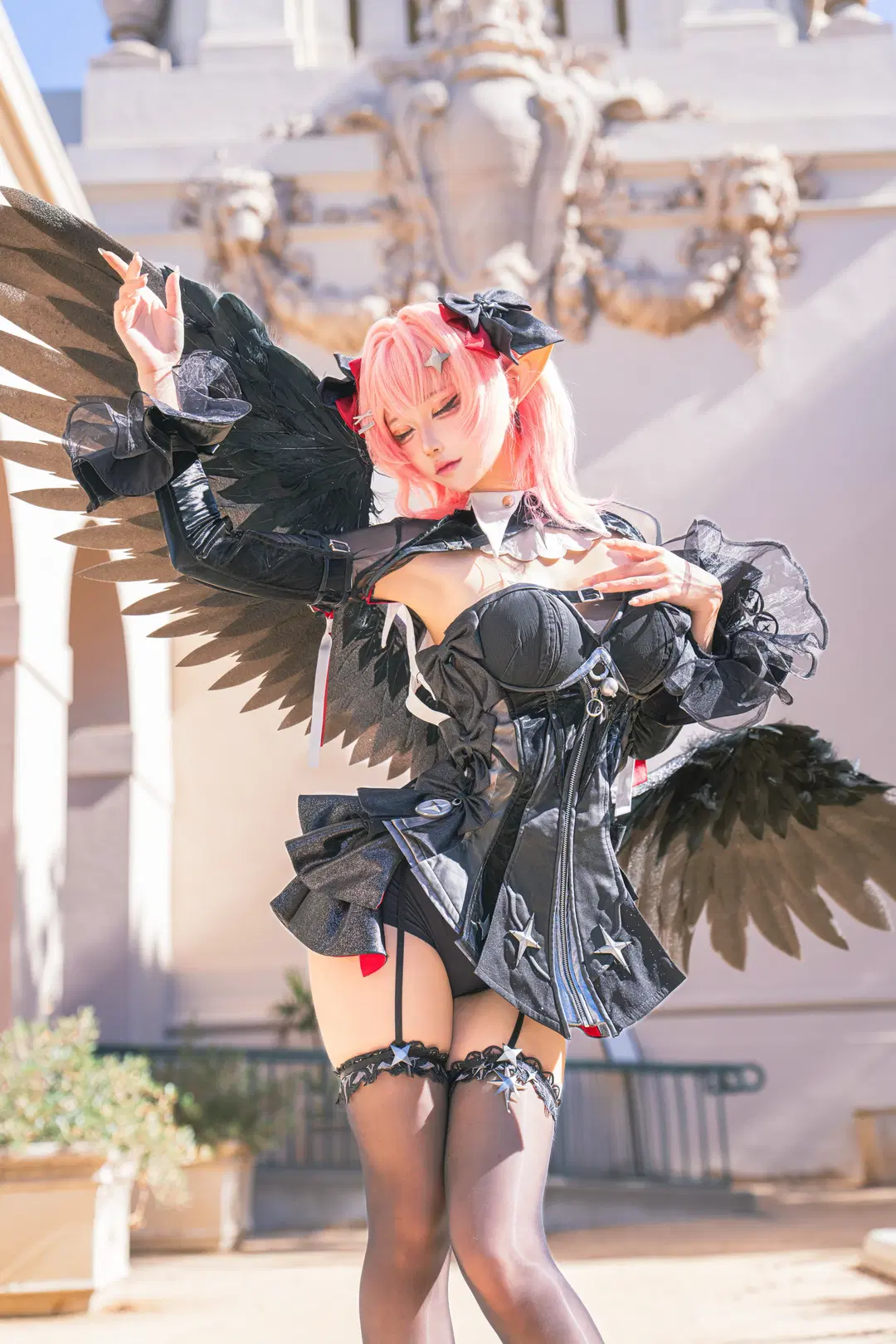 【レミエール コスプレ】『ゼンレスゾーンゼロ』月夜の囁き、黒翼の天使降臨 - Yuu__kira玉米 - 3枚目